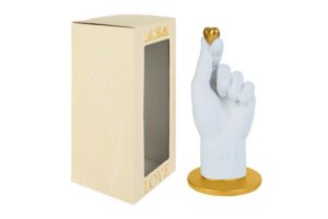 SALVADANAIO MANO RESINA LOVE 12,5x12,5xH.26CM C/COLOR BOX