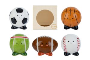 SALVADANAIO CERAMICA SPORT 5ASS.7x7x7CM C/COLOR BOX