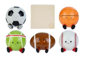 SALVADANAIO CERAMICA SPORT 5ASS.13x13x12CM C/COLOR BOX