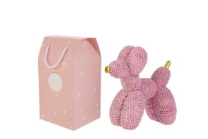 CAGNOLINO BALOON RESINA ROSA 10,5x5xh.9,5CM C/Shopper 156658