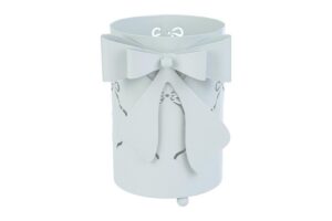 PORTACANDELA METALLO BIANCO 11x9,5xh.14CM