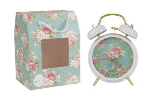SVEGLIA FLOWER VERDE C/LUCE 12x6x17CM C/SHOPPER 156654