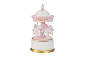 CARILLON STARS LEGNO GIOSTRINA ROSA 10,5Xh.21CM C/SHOPPER 156609