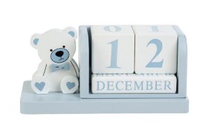 CALENDARIO LEGNO CELESTE ORSETTO12x5,5xh.5,5CM C/SHOPPER 156657