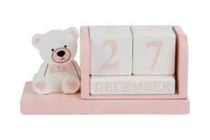 CALENDARIO LEGNO ROSA ORSETTO 12x5,5xh.5,5CM C/SHOPPER 156658