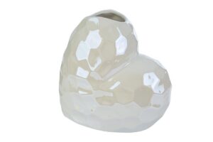 VASO CUORE PORCELLANA BIANCO 17x8x16CM C/Shopper 156707