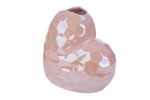 VASO CUORE PORCELLANA ROSA 17x8x16CM C/Shopper 156707