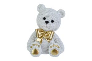 ORSETTO RESINA BIANCO 10x8xh.13CM C/shopper 13694