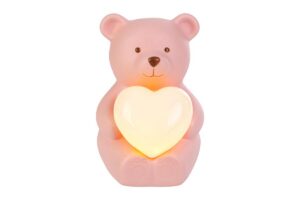 ORSETTO PORCELLANA LED ROSA 10,5x13,5xh.14CM C/shopper 156662