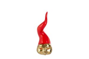 CORNO LED PORCELLANA 6xh.18,5 ROSSO C/ASTUCCIO