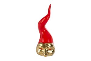 CORNO LED PORCELLANA 9xh.27,5 ROSSO C/ASTUCCIO